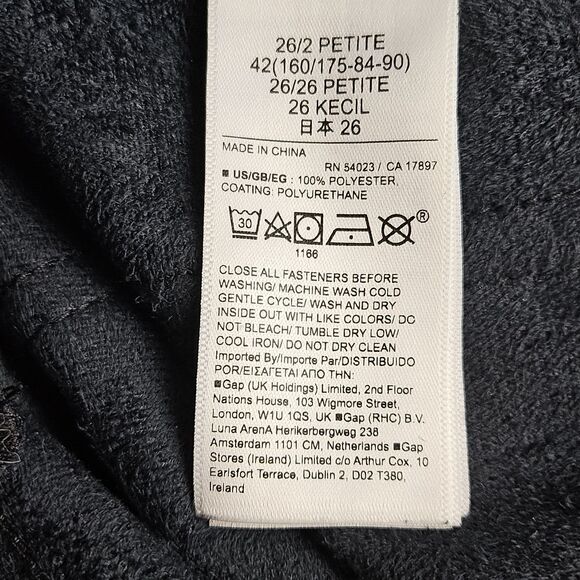Gap Black Sky High Rise Faux Leather Cheeky Straight Pants-Size 26/2P -NWT - Picture 5 of 7